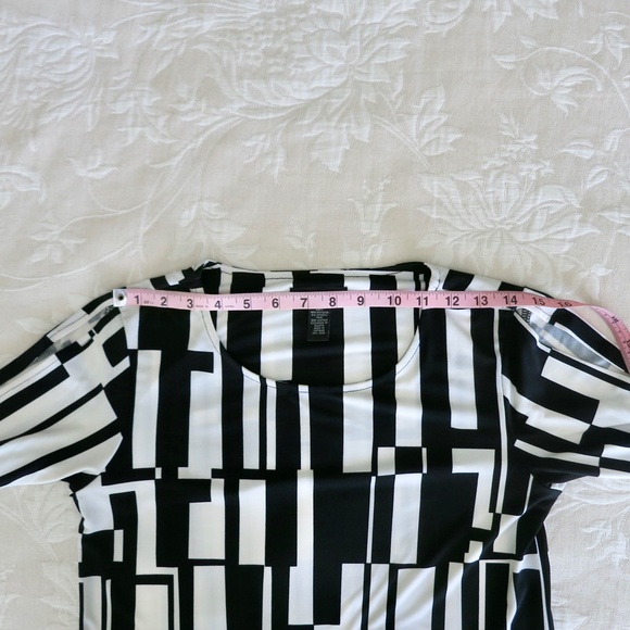 Alfani Black and White Slit Sleeve Tunic Top Size XS - Picture 11 of 13